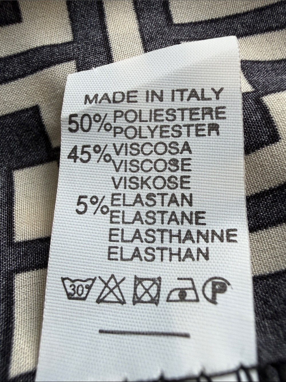 NWT Made in Italy Black & White Patterned Maxi Dress with V Surplice Neckline. - Picture 9 of 9